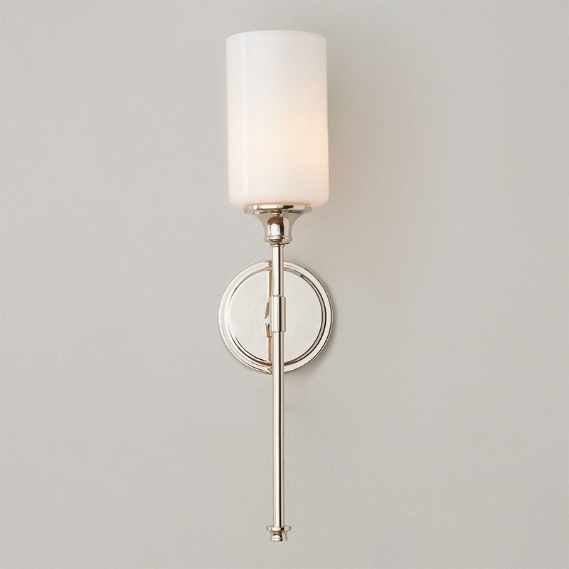 Wandlamp Minimalistisch met Glazen Cilinderkap en Ronde Wandsteun