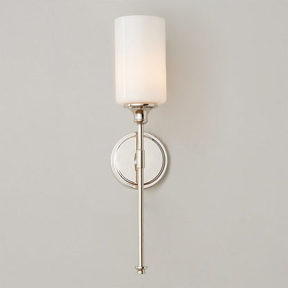 Wandlamp Minimalistisch met Glazen Cilinderkap en Ronde Wandsteun