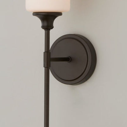 Wandlamp Minimalistisch met Glazen Cilinderkap en Ronde Wandsteun