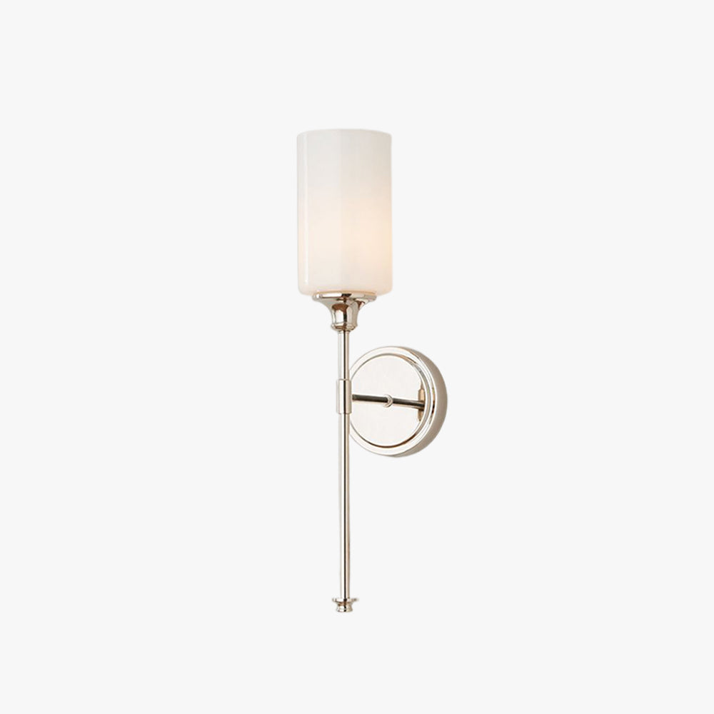 Wandlamp Minimalistisch met Glazen Cilinderkap en Ronde Wandsteun