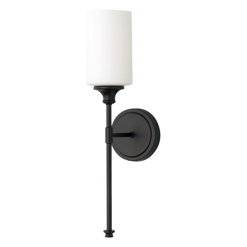 Wandlamp Minimalistisch met Glazen Cilinderkap en Ronde Wandsteun