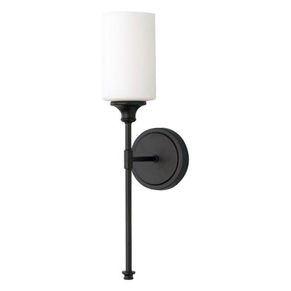 Wandlamp Minimalistisch met Glazen Cilinderkap en Ronde Wandsteun