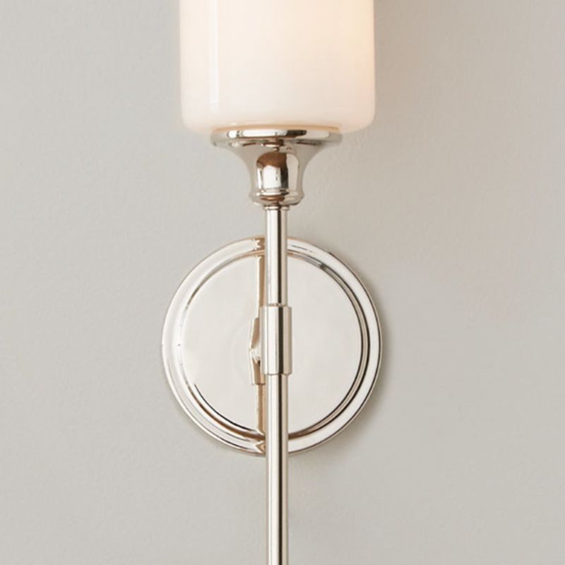 Wandlamp Minimalistisch met Glazen Cilinderkap en Ronde Wandsteun