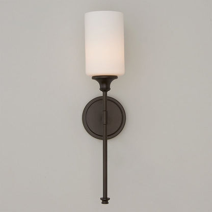 Wandlamp Minimalistisch met Glazen Cilinderkap en Ronde Wandsteun