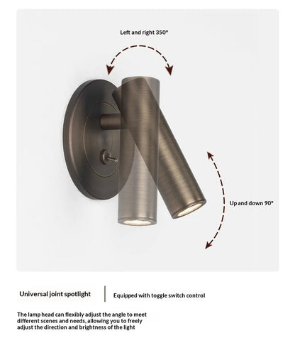 Wandlamp Minimalistisch met Verstelbare Spotlamp en Geïntegreerde LED