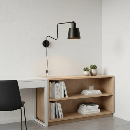 Wandlamp Minimalistisch met Verstelbare Zwenkarm en Taps Toelopende Kap