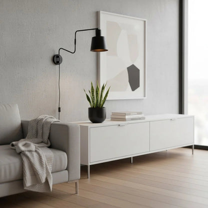 Wandlamp Minimalistisch met Verstelbare Zwenkarm en Taps Toelopende Kap