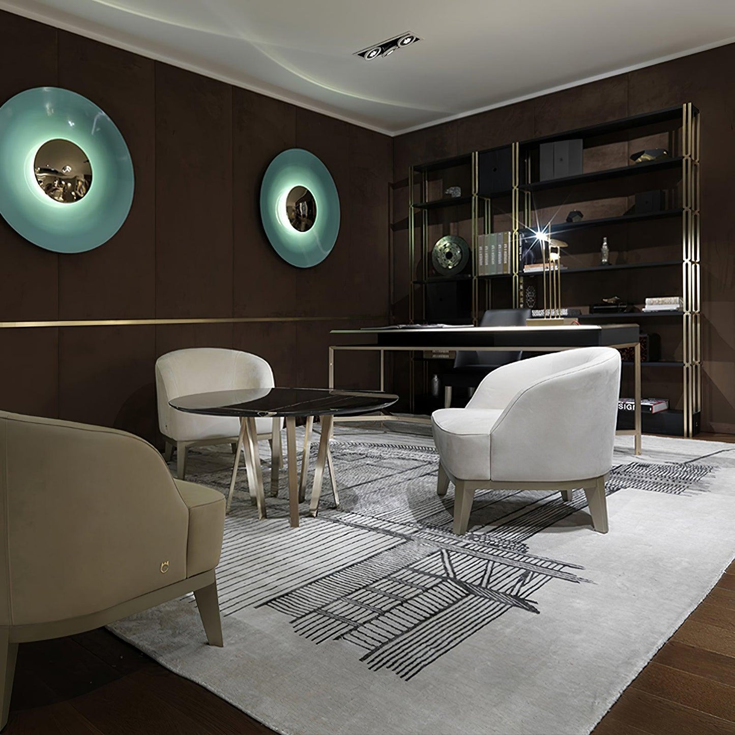 Wandlamp Minimalistisch Rond met Geïntegreerde LED en Spiegelbol ##POS:3##