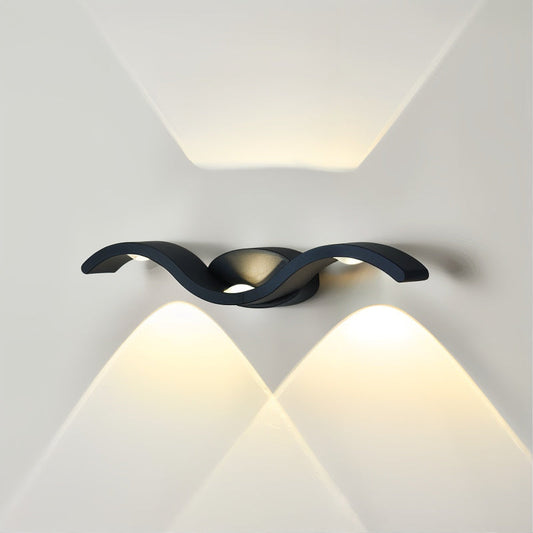 Wandlamp Modern LED met Golvend Design en Sfeervolle Lichtprojectie