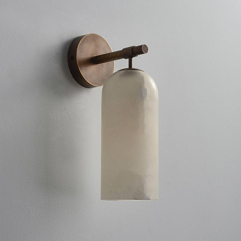 Wandlamp Modern met Alabasten Kap en Metalen Arm
