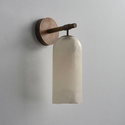 Wandlamp Modern met Alabasten Kap en Metalen Arm