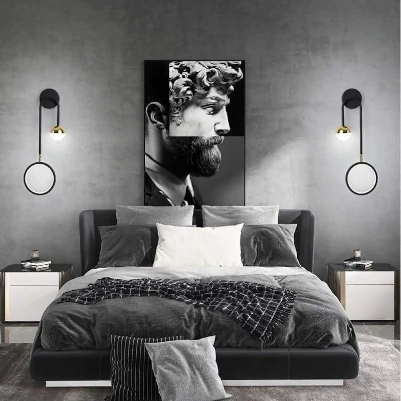 Wandlamp Modern met Bolvormige Spot en Verlichte Cirkelring