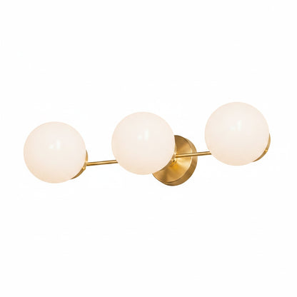 Wandlamp Modern met Drie Glazen Bollen en Metalen Frame