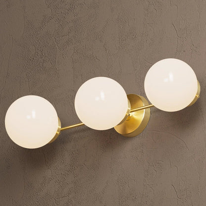 Wandlamp Modern met Drie Glazen Bollen en Metalen Frame