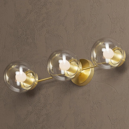 Wandlamp Modern met Drie Glazen Bollen en Metalen Frame