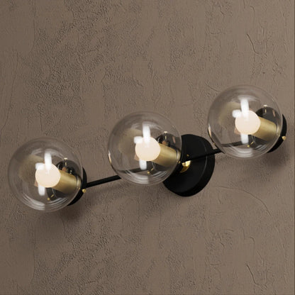 Wandlamp Modern met Drie Glazen Bollen en Metalen Frame