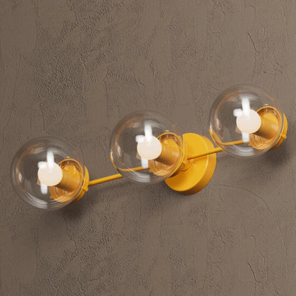 Wandlamp Modern met Drie Glazen Bollen en Metalen Frame