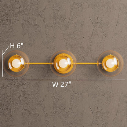 Wandlamp Modern met Drie Glazen Bollen en Metalen Frame