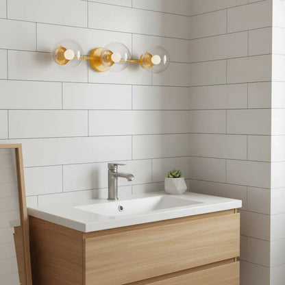 Wandlamp Modern met Drie Glazen Bollen en Metalen Frame
