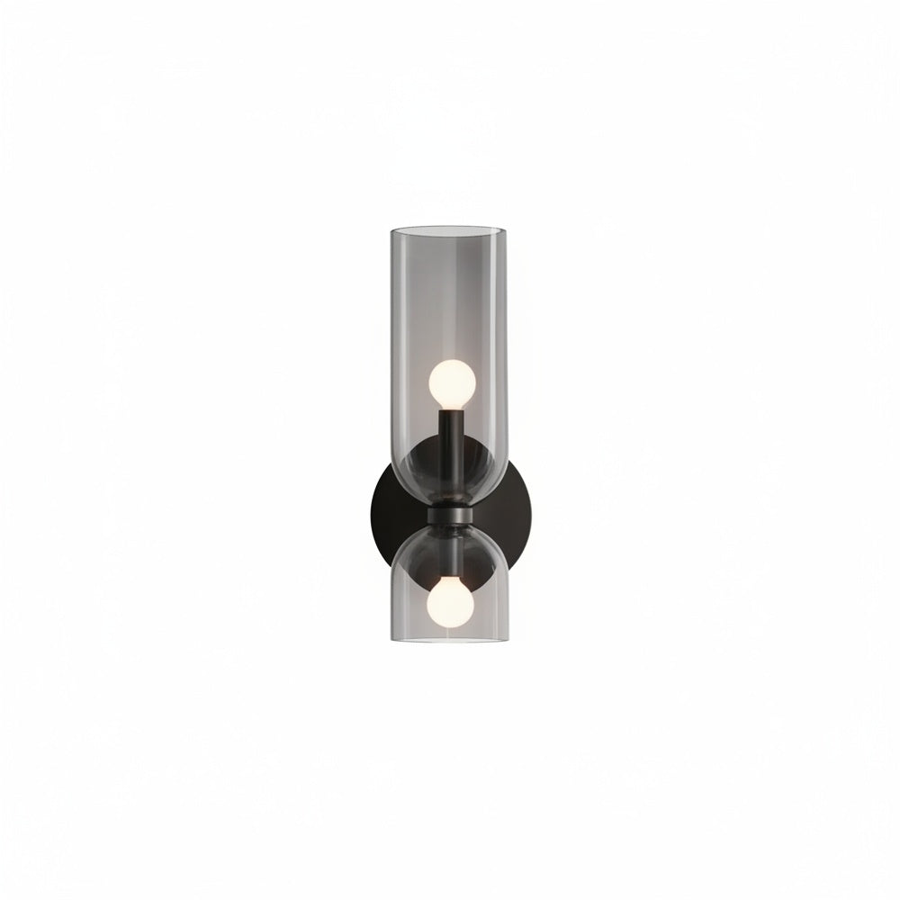 Wandlamp Modern met Dubbele Glazen Kap en Twee Lichtpunten