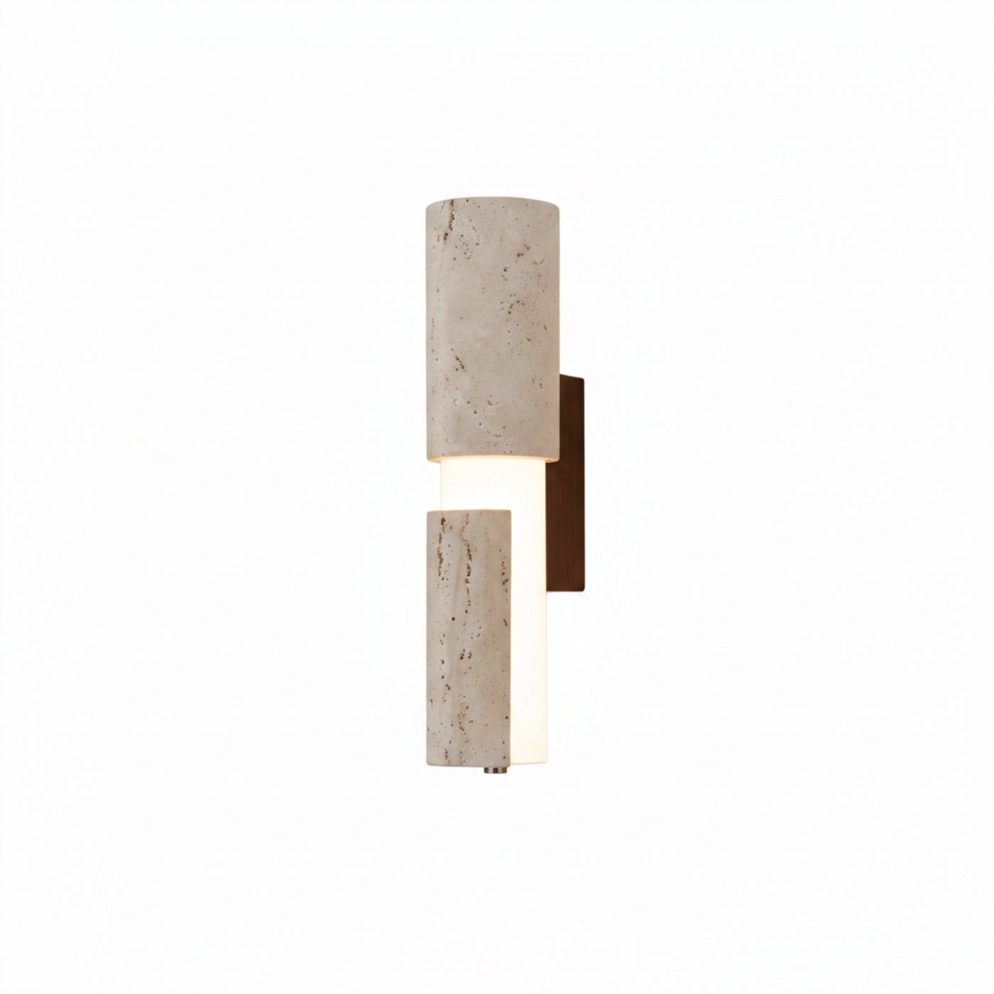 Wandlamp Modern met Dubbele Lichtrichting en Travertijn Cilinders