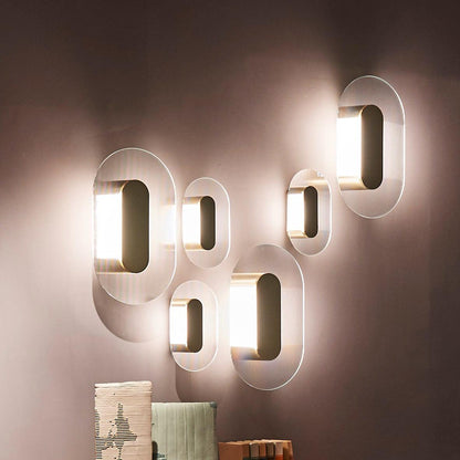 Wandlamp Modern met Geribbeld Glas en Geïntegreerde LED