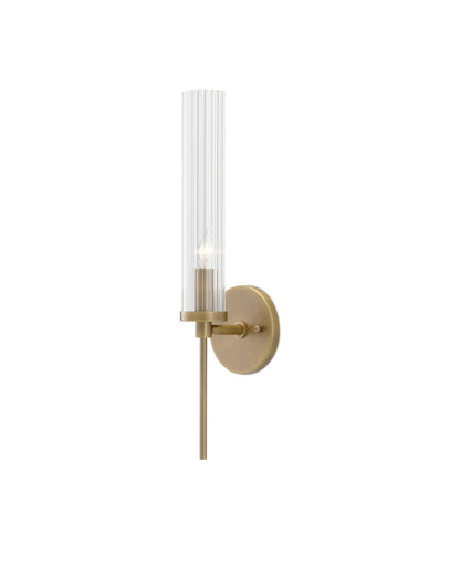 Wandlamp Modern met Geribbelde Glazen Kap en Ronde Wandplaat