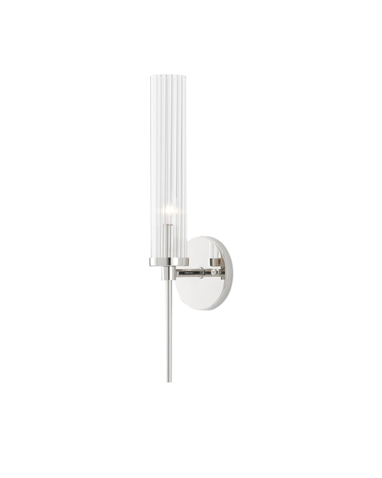 Wandlamp Modern met Geribbelde Glazen Kap en Ronde Wandplaat
