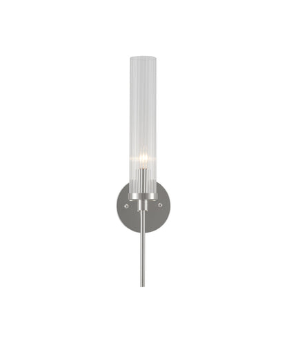 Wandlamp Modern met Geribbelde Glazen Kap en Ronde Wandplaat