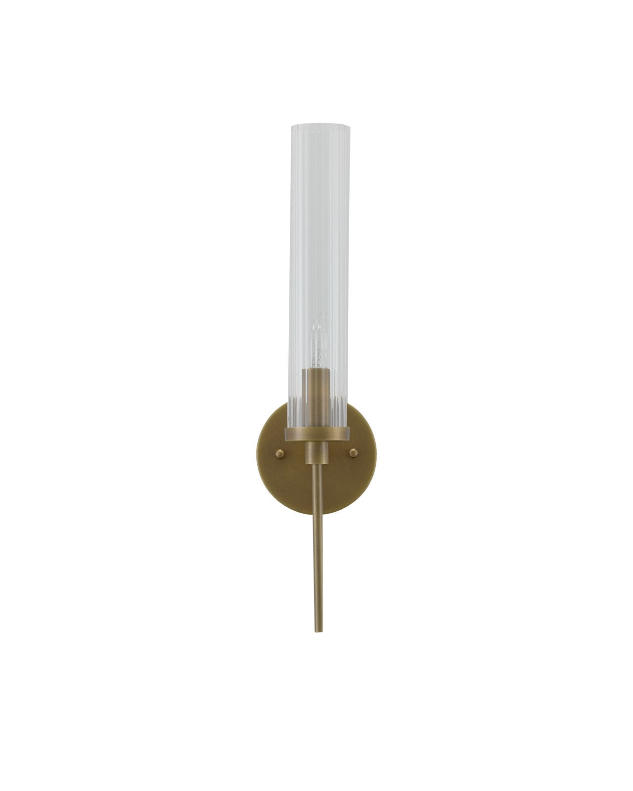 Wandlamp Modern met Geribbelde Glazen Kap en Ronde Wandplaat