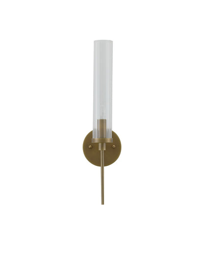 Wandlamp Modern met Geribbelde Glazen Kap en Ronde Wandplaat