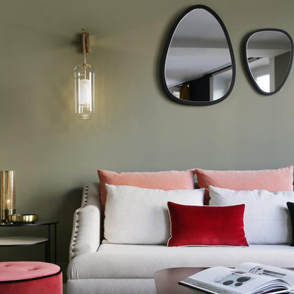 Wandlamp Modern met Glazen Kap en Geperforeerde Metalen Kooi