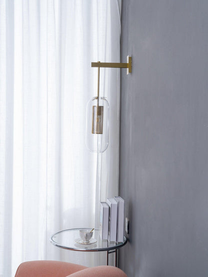 Wandlamp Modern met Glazen Kap en Geperforeerde Metalen Kooi
