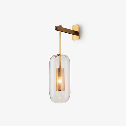 Wandlamp Modern met Glazen Kap en Geperforeerde Metalen Kooi