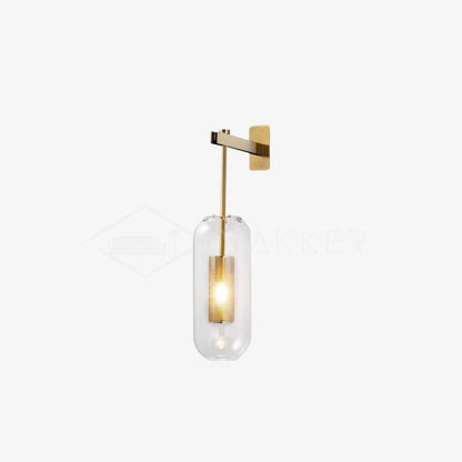 Wandlamp Modern met Glazen Kap en Geperforeerde Metalen Kooi