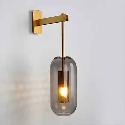 Wandlamp Modern met Glazen Kap en Geperforeerde Metalen Kooi