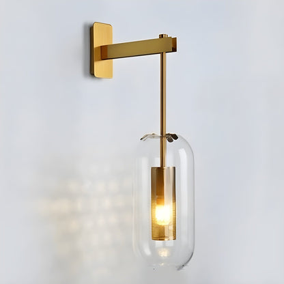 Wandlamp Modern met Glazen Kap en Geperforeerde Metalen Kooi