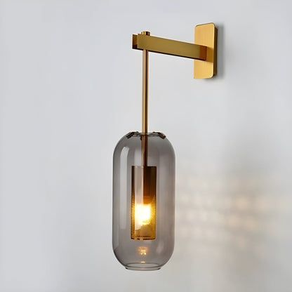 Wandlamp Modern met Glazen Kap en Geperforeerde Metalen Kooi