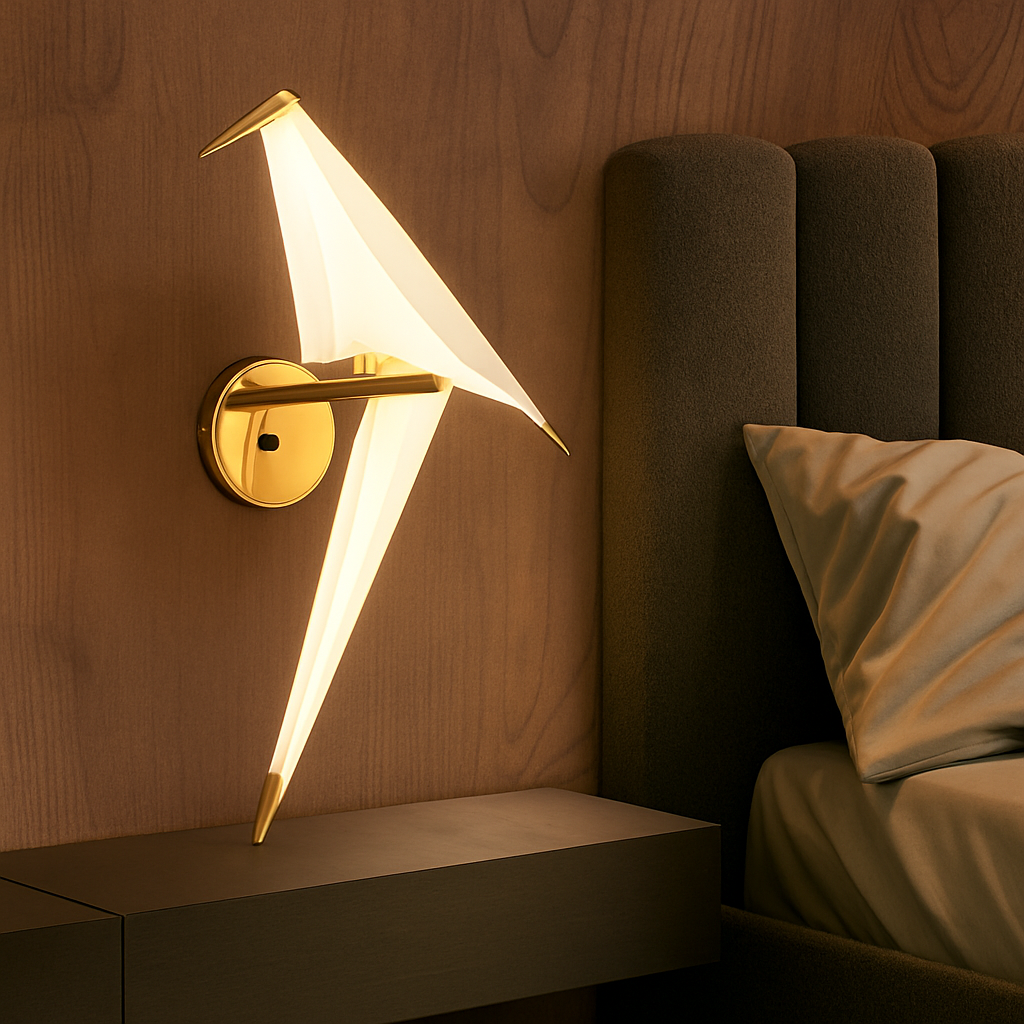 Wandlamp Modern met Origami Vogelvorm en Geïntegreerde LED