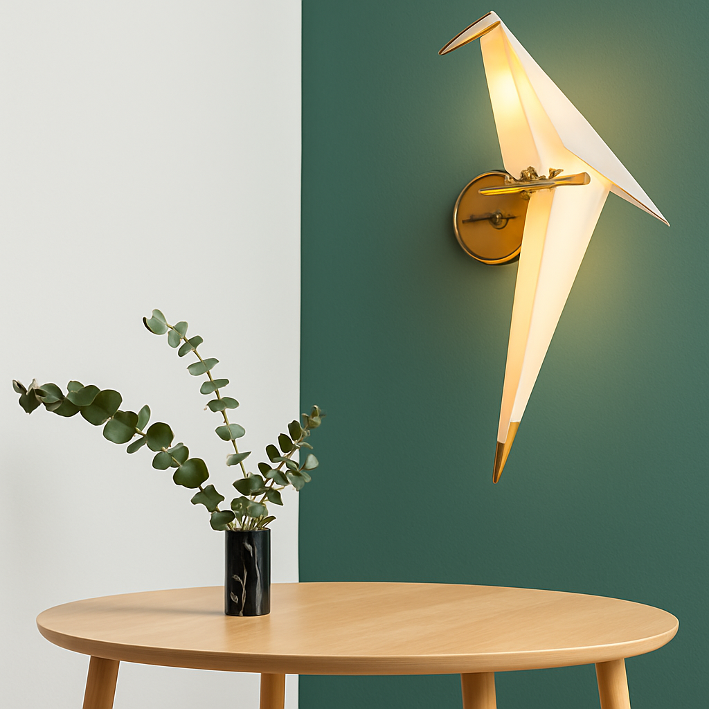 Wandlamp Modern met Origami Vogelvorm en Geïntegreerde LED