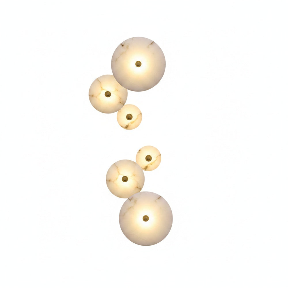 Wandlamp Modern met Ronde Marmeren Kap en Geïntegreerde LED ##POS:1##