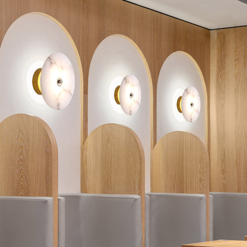 Wandlamp Modern met Ronde Marmeren Kap en Geïntegreerde LED ##POS:11##