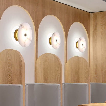 Wandlamp Modern met Ronde Marmeren Kap en Geïntegreerde LED ##POS:11##