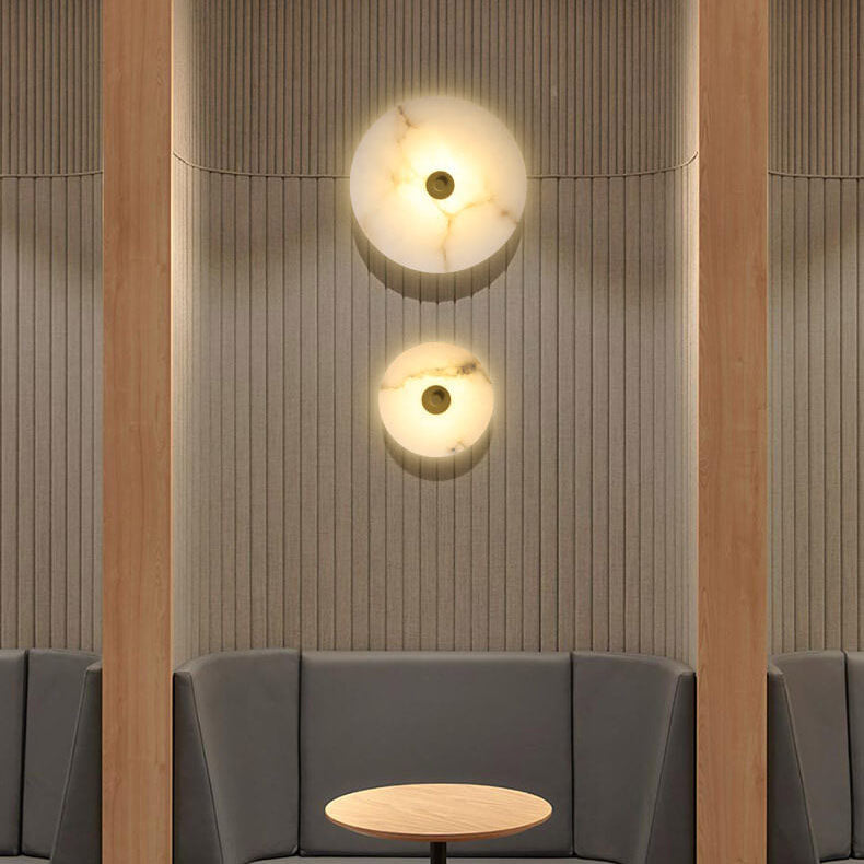 Wandlamp Modern met Ronde Marmeren Kap en Geïntegreerde LED ##POS:13##