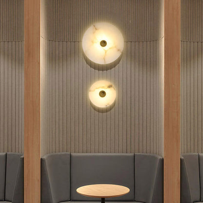 Wandlamp Modern met Ronde Marmeren Kap en Geïntegreerde LED ##POS:13##
