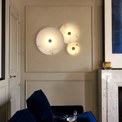 Wandlamp Modern met Ronde Marmeren Kap en Geïntegreerde LED ##POS:3##