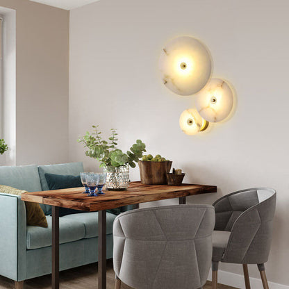 Wandlamp Modern met Ronde Marmeren Kap en Geïntegreerde LED ##POS:4##