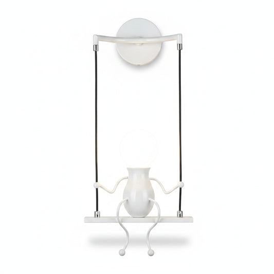 Wandlamp Modern met Schommelend Figuurtje en E27 Fitting