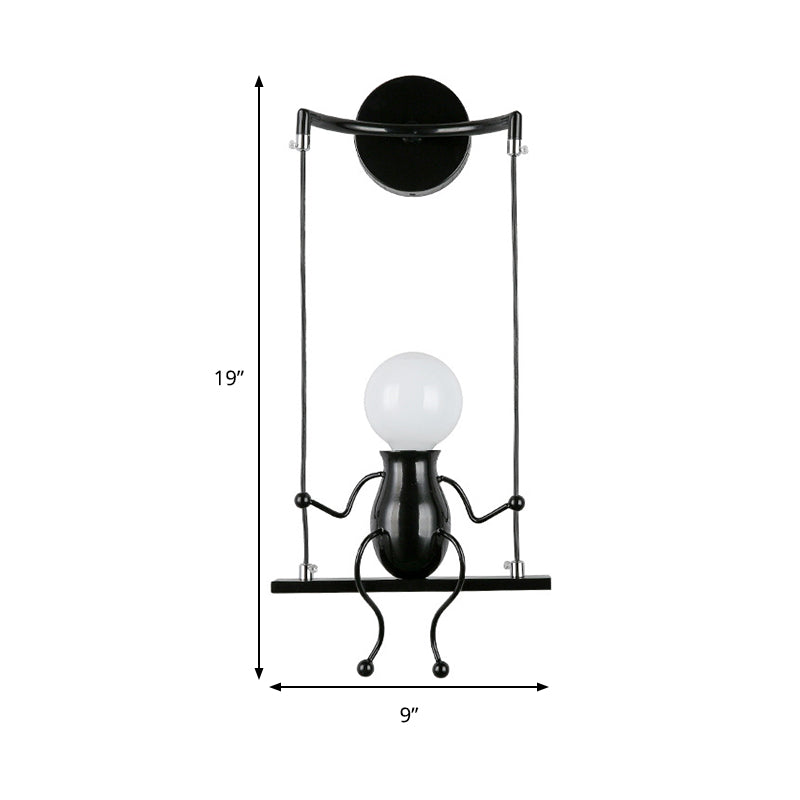 Wandlamp Modern met Schommelend Figuurtje en E27 Fitting