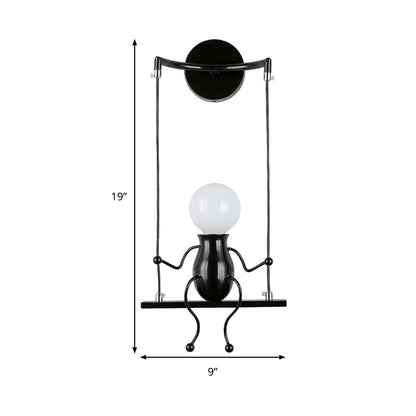 Wandlamp Modern met Schommelend Figuurtje en E27 Fitting